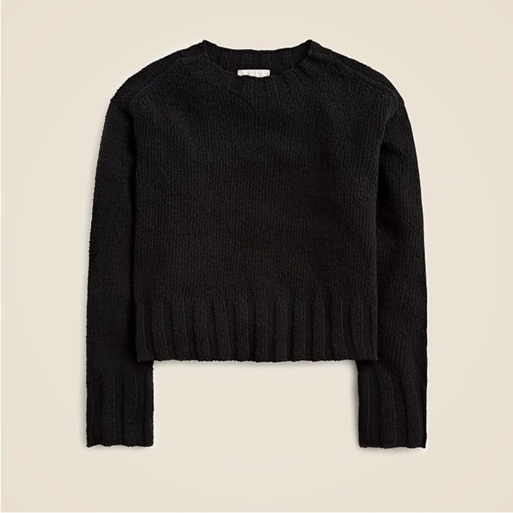 NWT J Crew Black Crew Neck Sweater SZ L